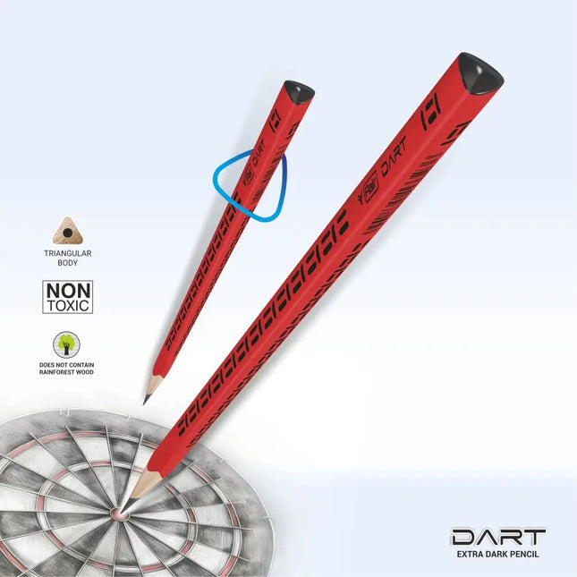 Flair Creative Dart Extra Dark Pencils | Includes Eraser and Sharpener - 50 - Pencils