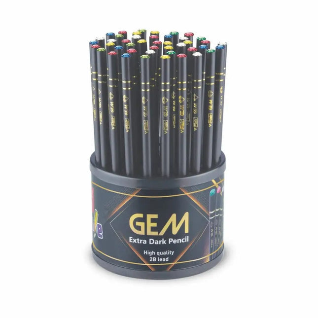 Flair Creative Gem Extra Dark Pencils | Includes Eraser and Sharpener - 50 - Pencils