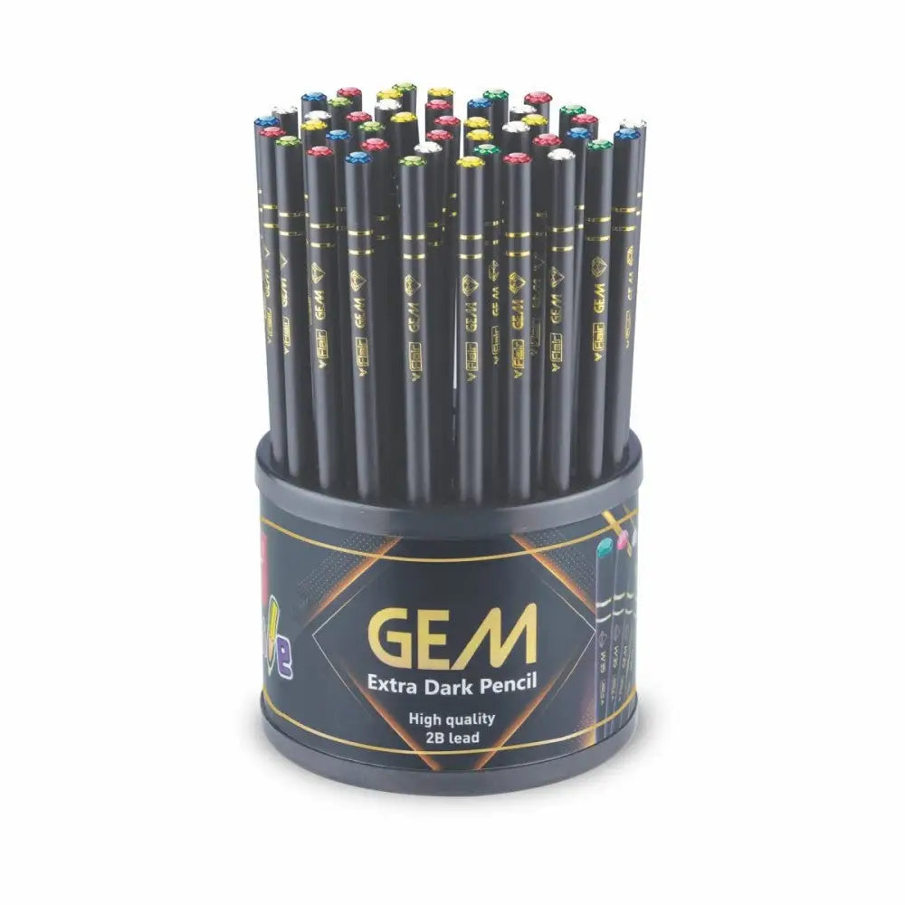 Flair Creative Gem Extra Dark Pencils | Includes Eraser and Sharpener - 50 - Pencils