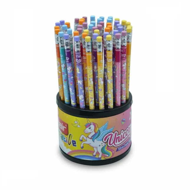 Flair Creative Unicorn Extra Dark Pencils | Includes Eraser and Sharpener - 50 - Pencils