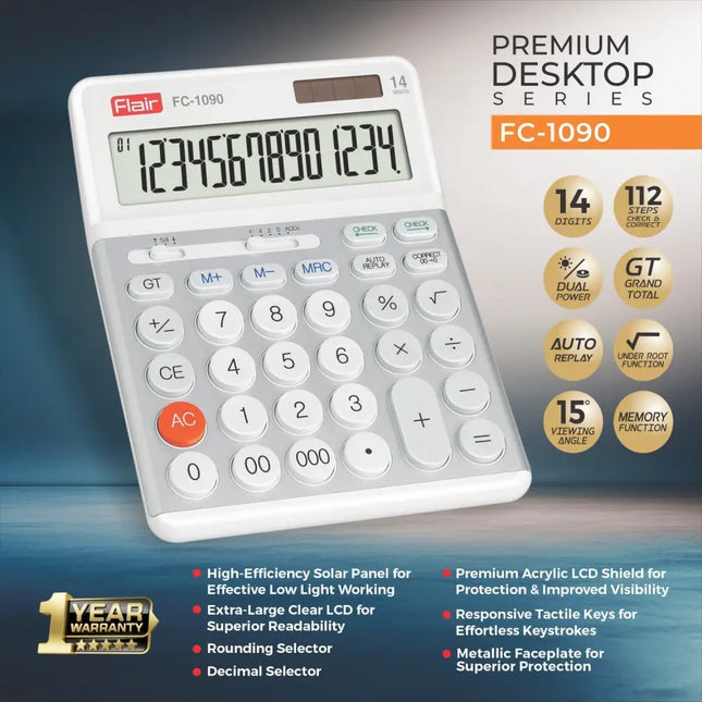 Flair FC-1090 14 Digits Desktop Calculator - Calculators