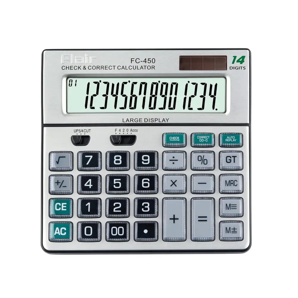 Flair FC-450 14 Digits Desktop Calculator with large display and user-friendly key layout.