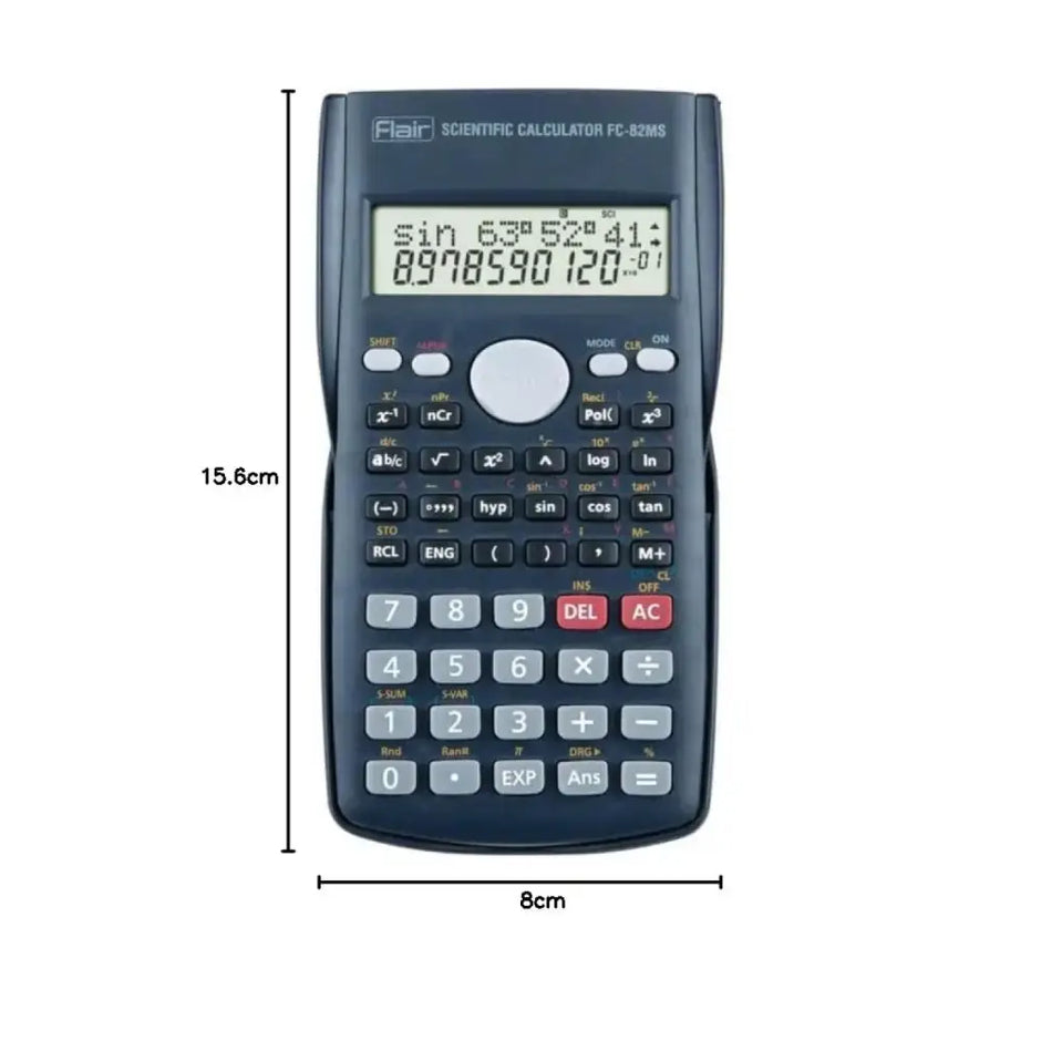 Flair FC-82MS Scientific Calculator | 240 Functions and 2 Line Display - Calculators