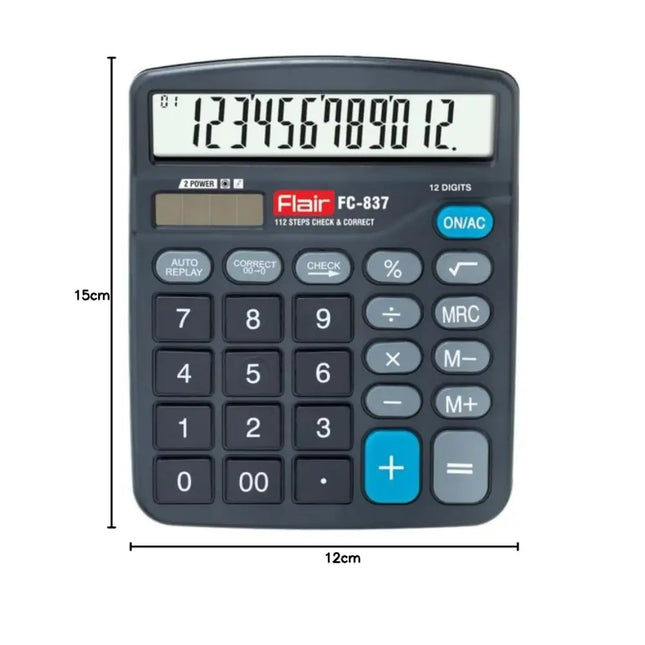 Flair FC-837 12 Digits Desktop Calculator - Calculators