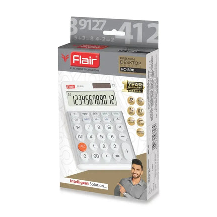 Flair FC-890 12 Digits Desktop Calculator - Calculators