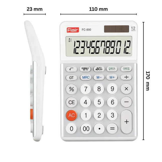 Flair FC-890 12 Digits Desktop Calculator - Calculators