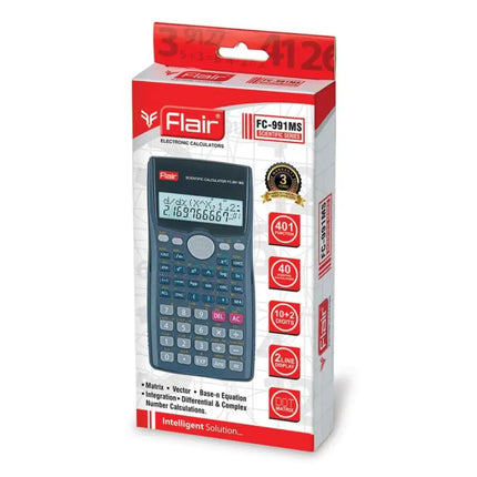 Flair FC-991MS Scientific Calculator | 401 Functions and 2 Line Display - Calculators