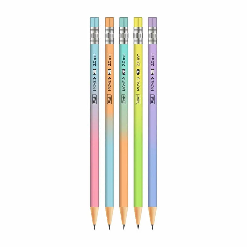 Flair Move 2.0mm Mechanical Pencil | Pack of 10 | Includes 1 Eraser and 1 Sharpener - Mechanical Pencil