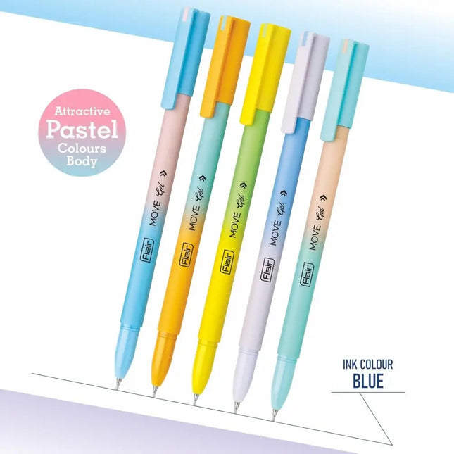 Flair Move Gel Pen Pack of 50 | Ink Colour - Blue - Gel Pens