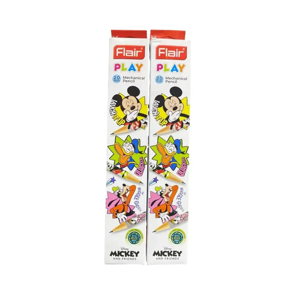 Flair Play 2.0mm Mechanical Pencil | Pack of 10 | Includes 1 Eraser and 1 Sharpener - Mechanical Pencil