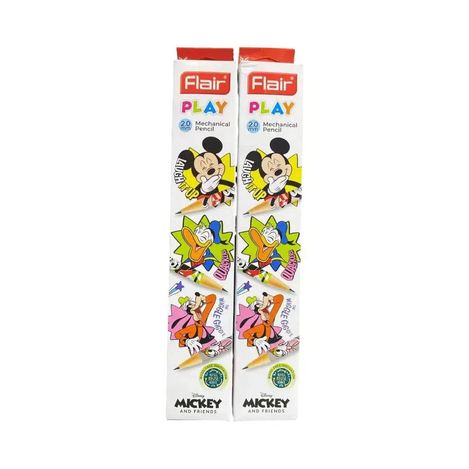 Flair Play 2.0mm Mechanical Pencil | Pack of 10 | Includes 1 Eraser and 1 Sharpener - Mechanical Pencil
