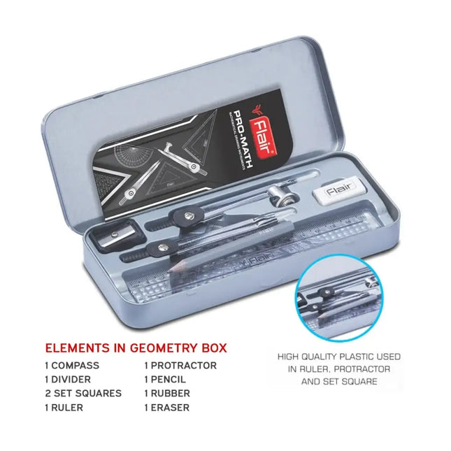 Flair Pro-Math Mathematical Drawing Instruments Box - Geometry Box