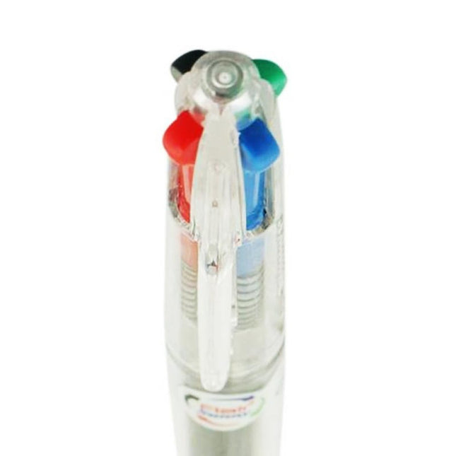 Flair Sunny 4 Colour Retractable Ball Pen top view showing black, red, blue, and green ink options.