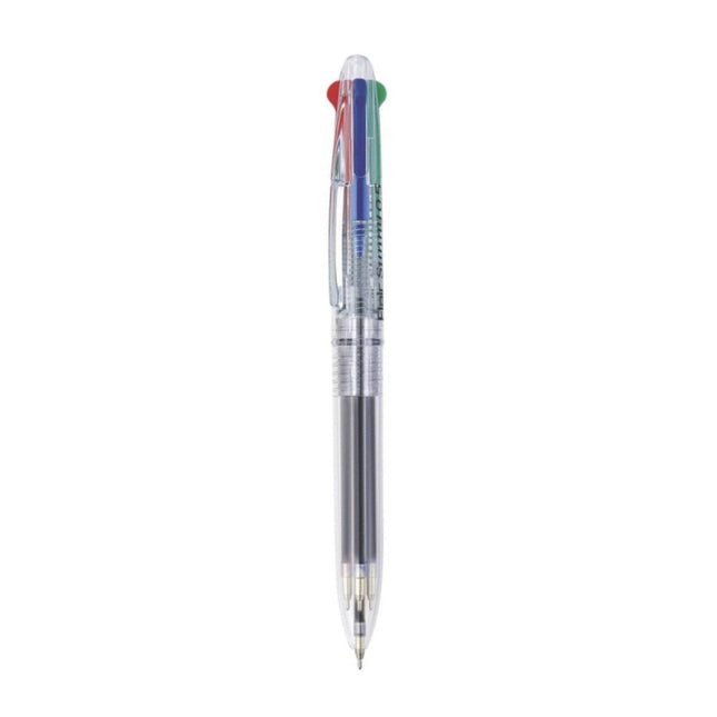 Flair Sunny 4 Colour Retractable Ball Pen showcasing black, red, blue, and green ink options.