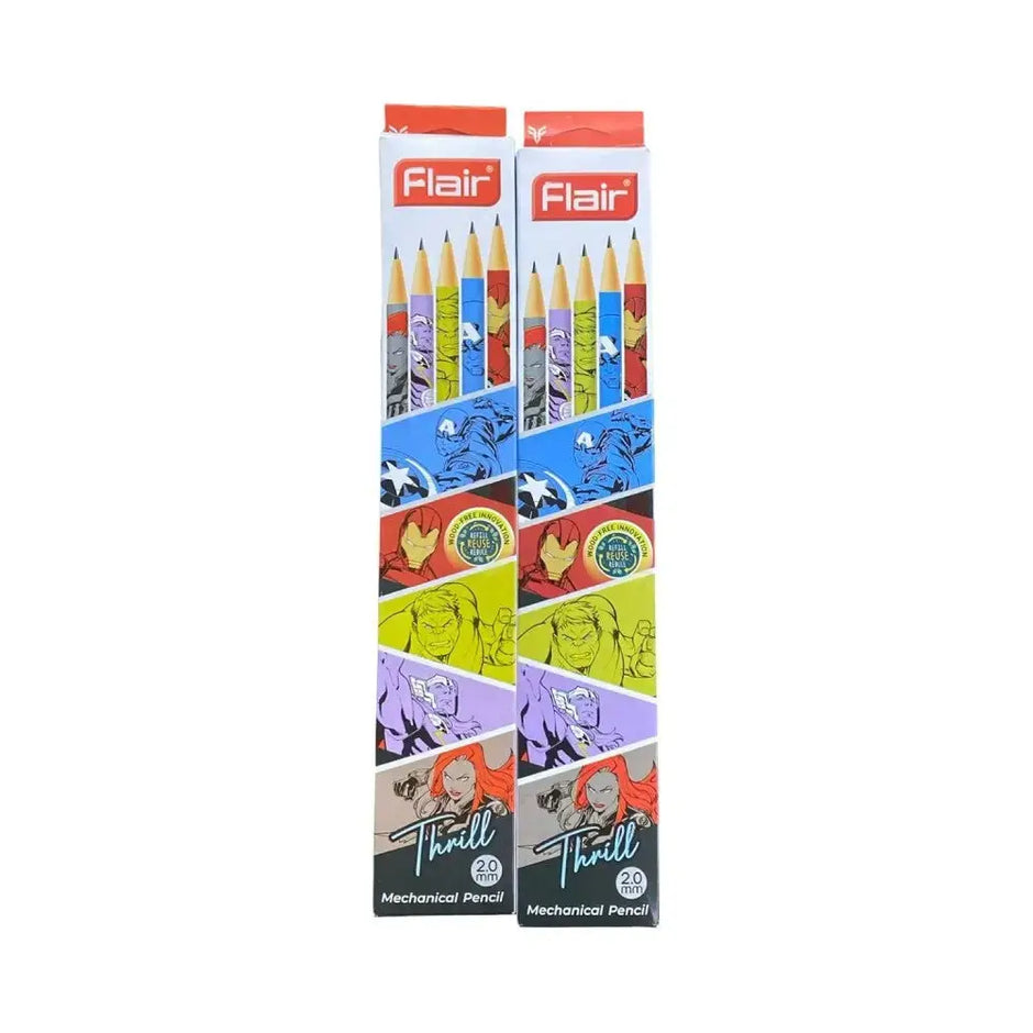 Flair Thrill 2.0mm Mechanical Pencil | Pack of 10 | Includes 1 Eraser and 1 Sharpener - Mechanical Pencil