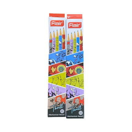 Flair Thrill 2.0mm Mechanical Pencil | Pack of 10 | Includes 1 Eraser and 1 Sharpener with Marvel Avengers design.
