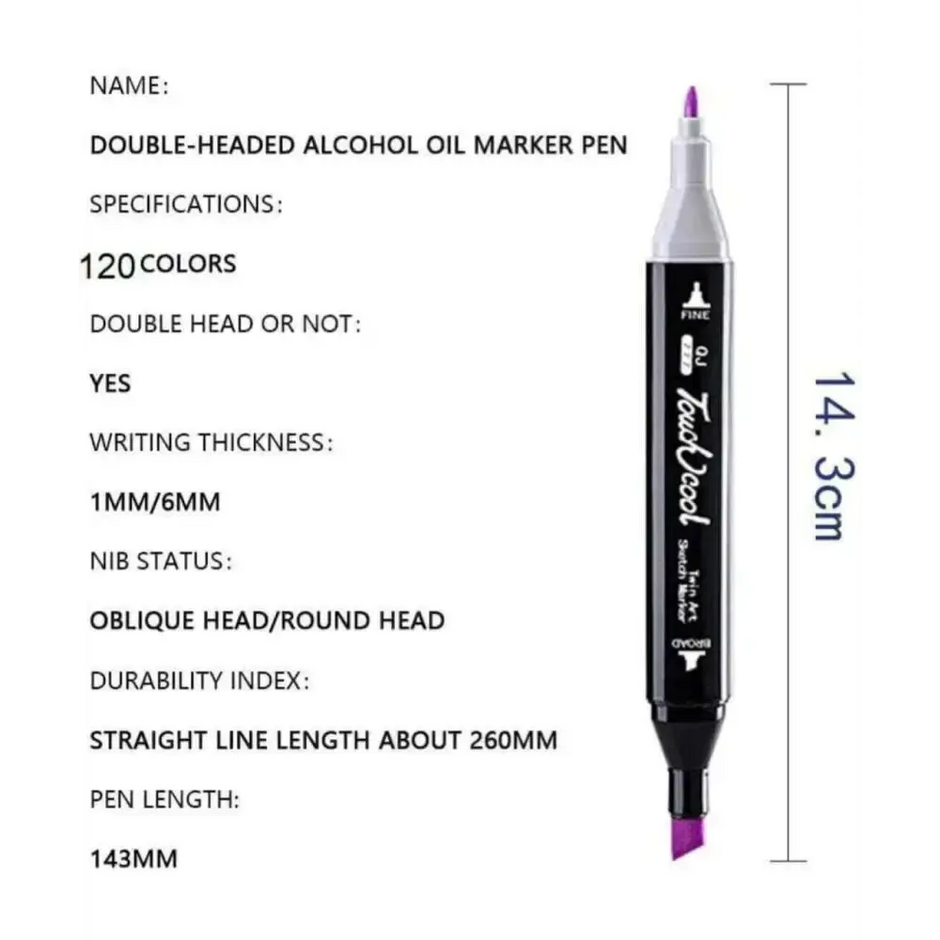 GifMor Colour Alcohol Art Markers | Dual Tip - Broad & Fine | Blue Shades - Calligraphy Pen