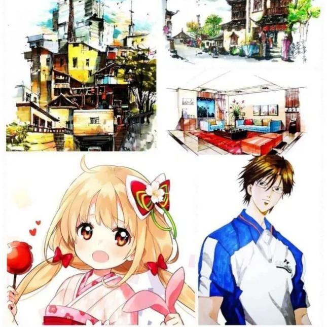 GifMor Colour Alcohol Art Markers | Dual Tip - Broad & Fine |Orange Shades - Calligraphy Pen