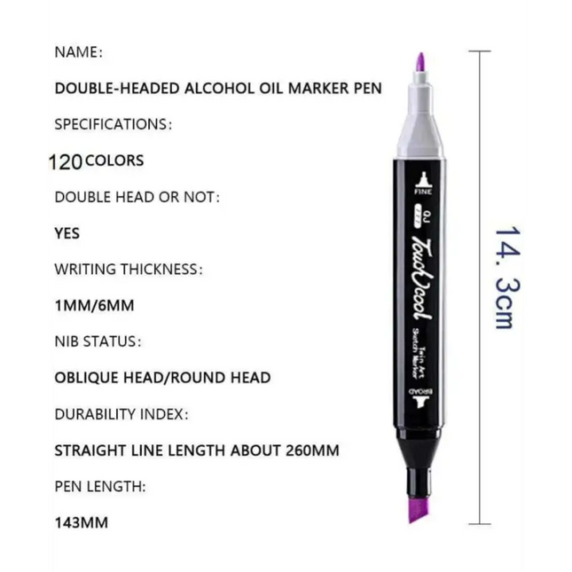 GifMor Colour Alcohol Art Markers | Dual Tip - Broad & Fine | Peach Shades - Peach - Calligraphy Pen