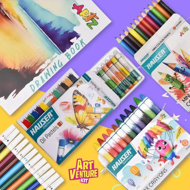 Hauser Artz Art Venture Kit | Stationery Kit of 9 Assorted Items - Art Kits