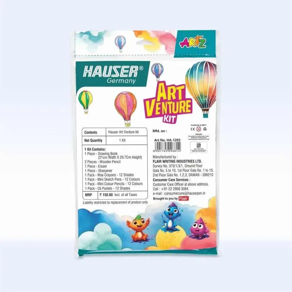 Hauser Artz Art Venture Kit | Stationery Kit of 9 Assorted Items - Art Kits