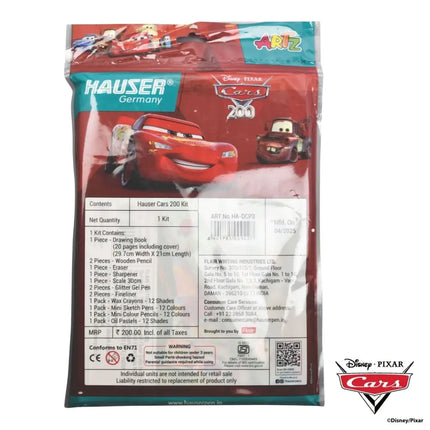 Hauser Artz Cars 200 Kit | Stationery Kit of 14 Items - Art Kits