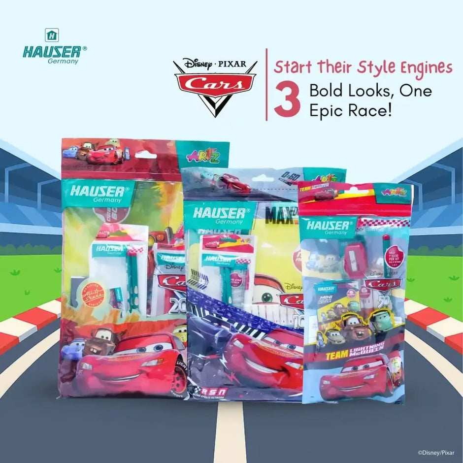 Hauser Artz Cars 50 Kit | Stationery Kit of 7 Items - Art Kits