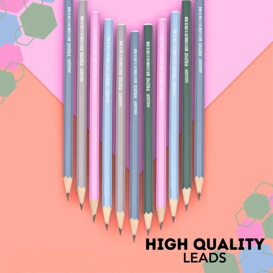 Hauser Artz Froyo Super Dark Pencil | Includes Eraser and Sharpener - 50 - Pencils