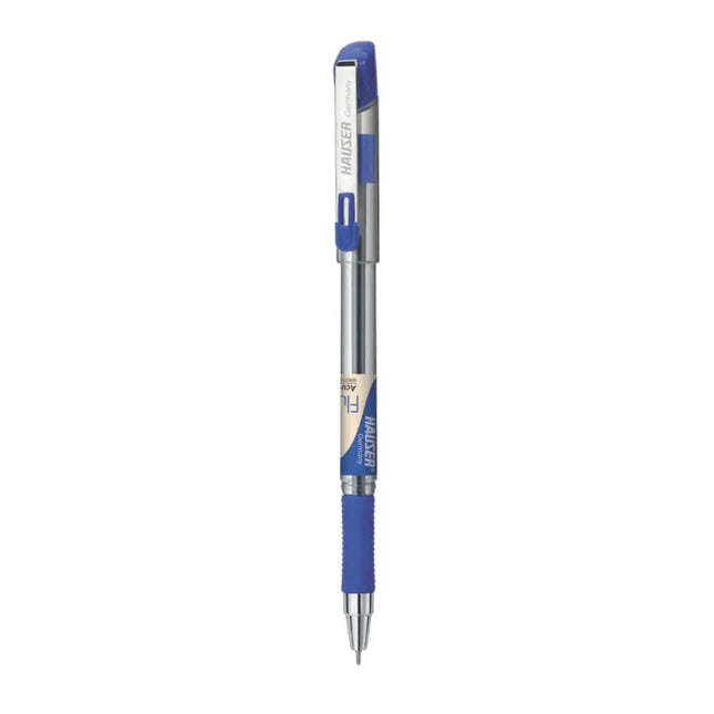 Hauser Fluidic Ball Pen with Soft Rubber Grip - Blue - Ball Pens