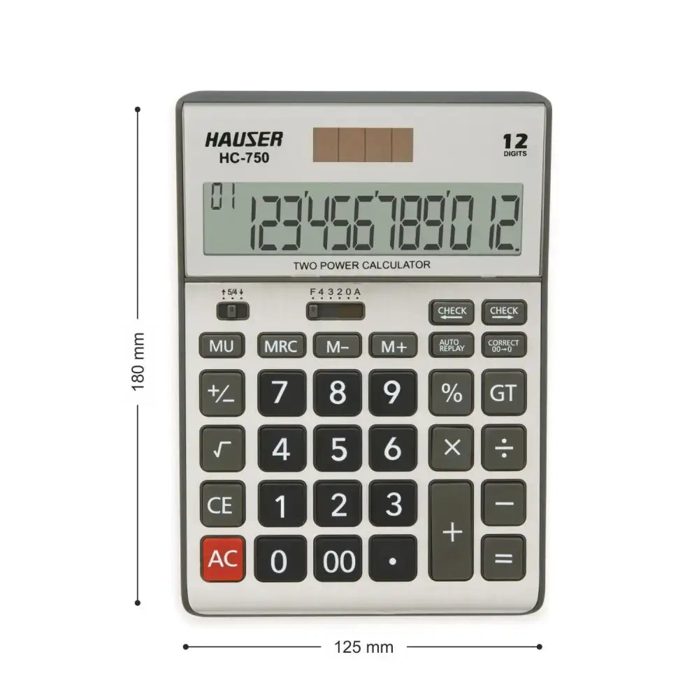 Hauser HC-750 12 Digits Desktop Calculator with large display and functional keypad for accurate calculations.