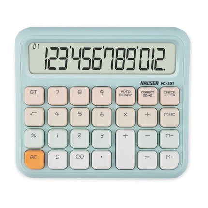 Hauser HC-801 12 Digits Desktop Calculator - Blue - Calculators