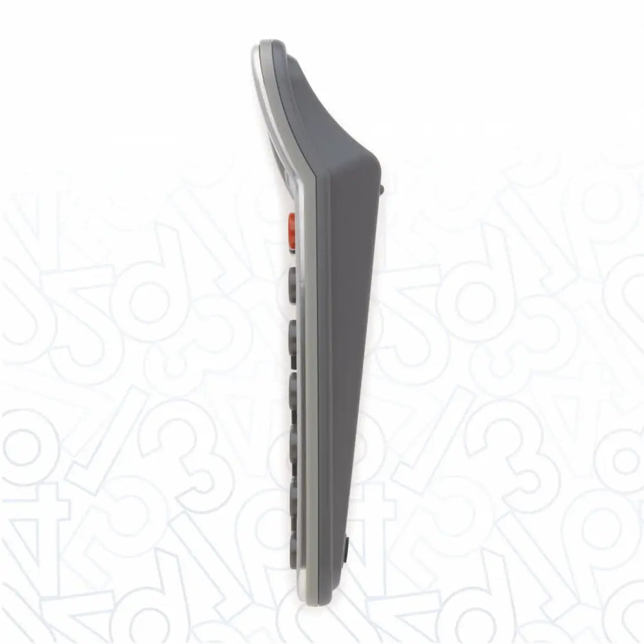 Side view of the Hauser HC-837MT 12 Digits Desktop Calculator showcasing its sleek design and keypad.