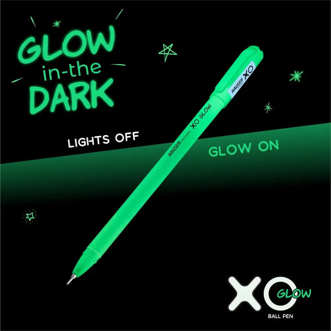 Hauser XO Glow Ball Pen | Pack of 20 | Blue -16 Black - 3 Red - 1 - Ball Pens