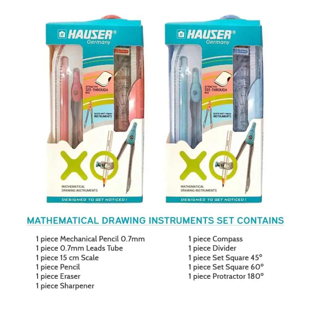 Hauser XO Mathematical Drawing Instruments Box - Geometry Box