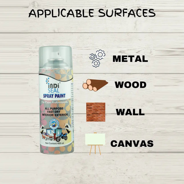 INDISEAL All Purpose Fast Dry Interior & Exterior Spray Paint | DIY Quick Drying Spray Paint for Metal Wood &