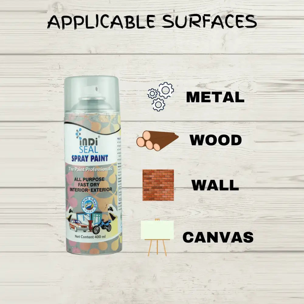 INDISEAL All Purpose Fast Dry Interior & Exterior Spray Paint | DIY Quick Drying Spray Paint for Metal Wood &