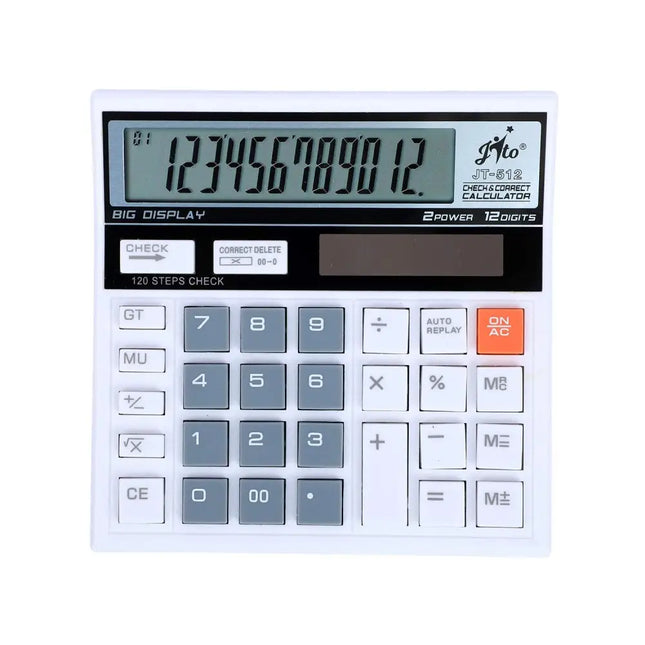 Jito JT-512 12 Digits Desktop Calculator - Grey - Calculators