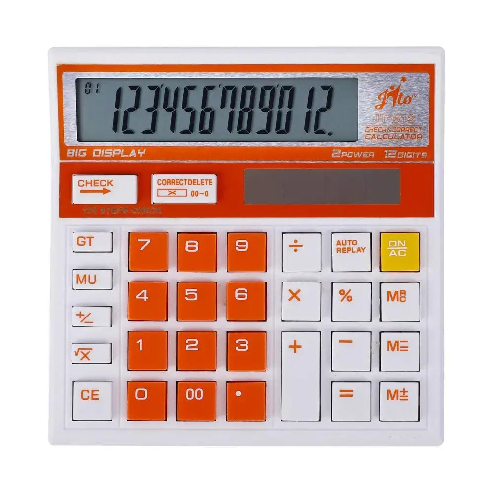 Jito JT-512 12 Digits Desktop Calculator - Orange - Calculators
