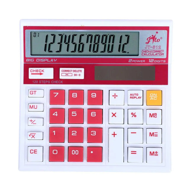 Jito JT-512 12 Digits Desktop Calculator - Pink - Calculators