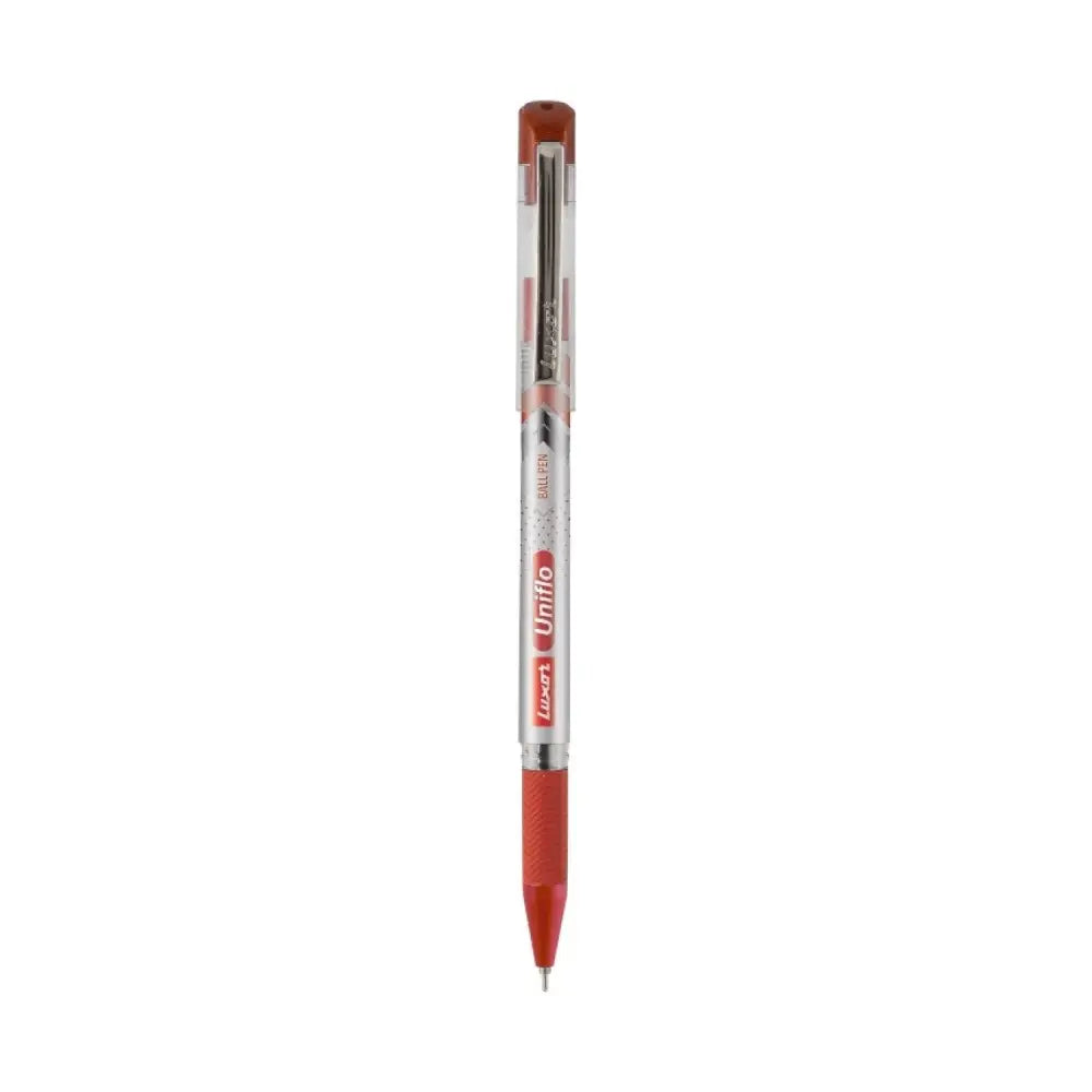 Luxor Uniflo Ball Pen | Ink Colour - Blue Black and Red - Red - Ball Pens