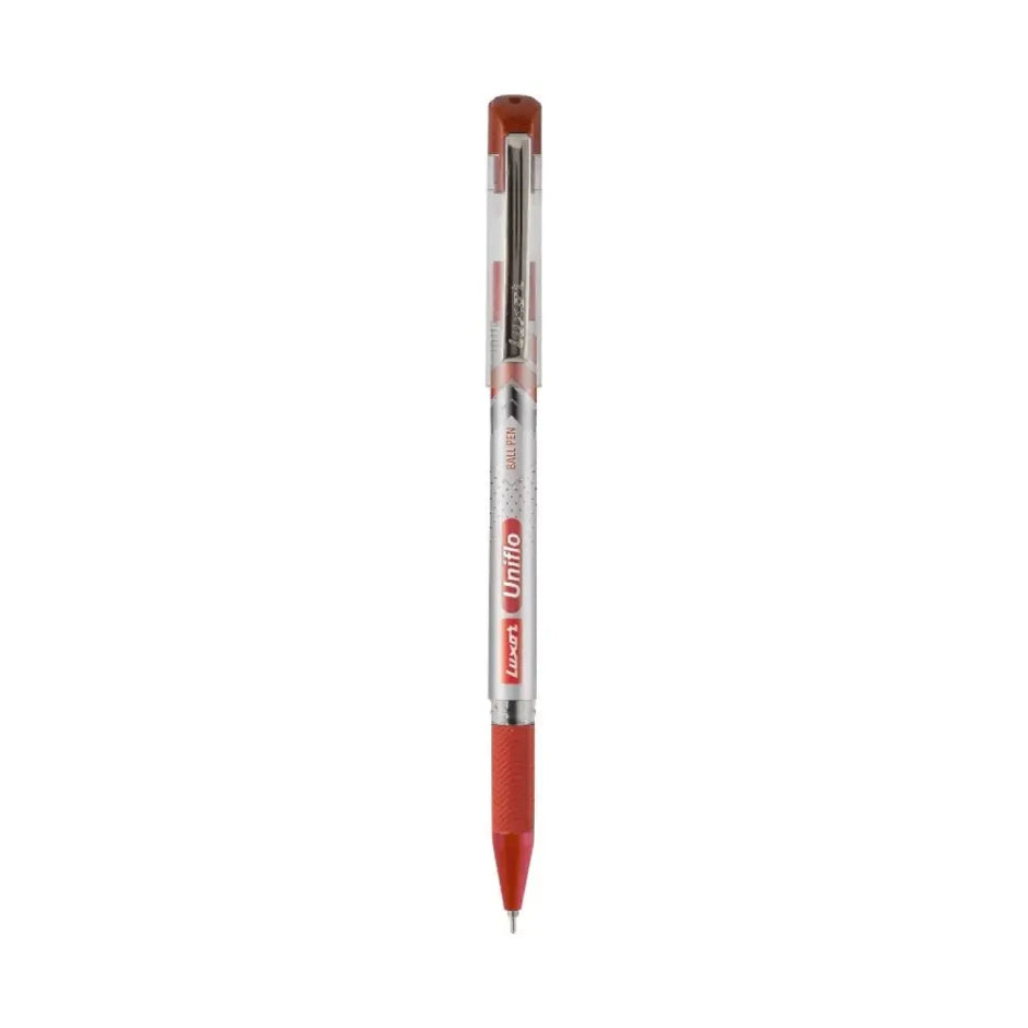 Luxor Uniflo Ball Pen | Ink Colour - Blue Black and Red - Red - Ball Pens