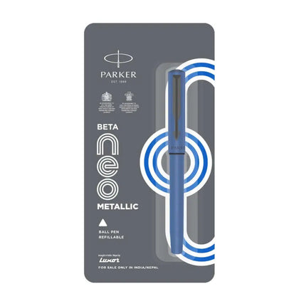Parker Beta Neo Ball Pen | Ink Colour - Blue - Metallic Blue - Ball Pens