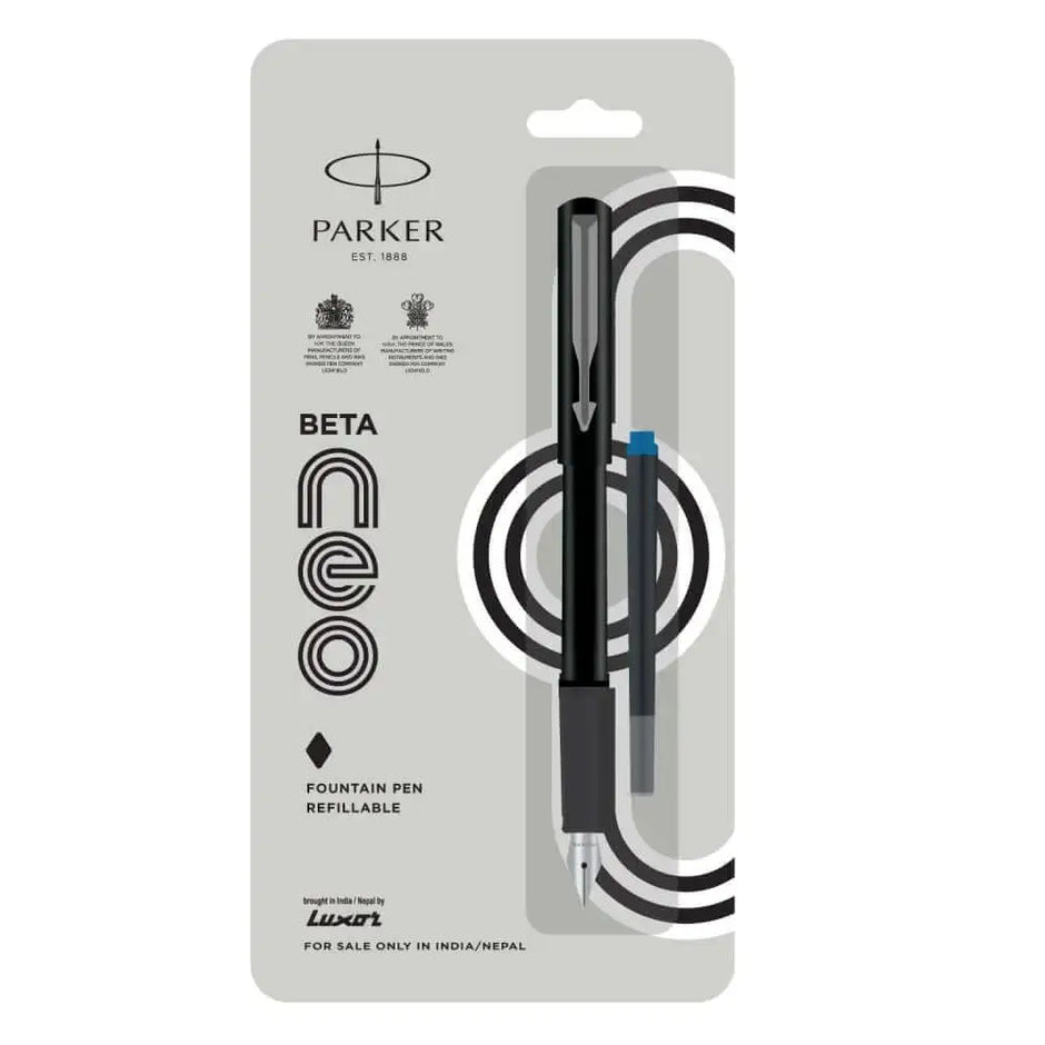 Parker Beta Neo Fountain Pen with Quink Cartridge - Black - Fountain Pen