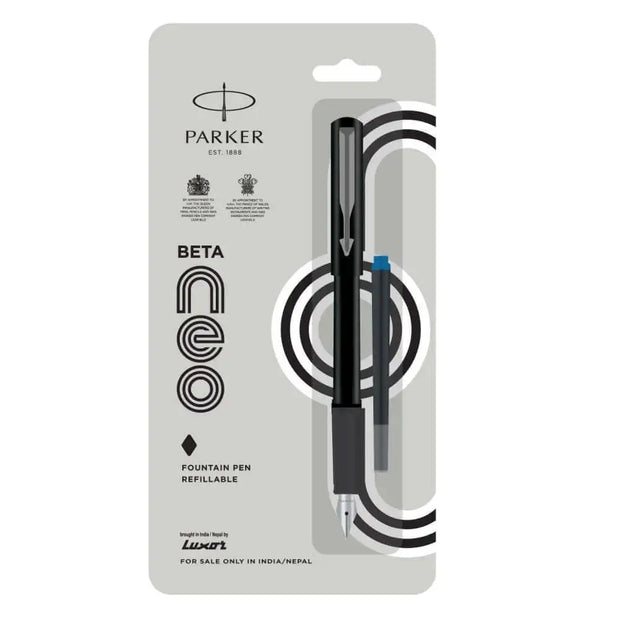 Parker Beta Neo Fountain Pen with Quink Cartridge - Black - Fountain Pen