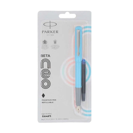 Parker Beta Neo Fountain Pen with Quink Cartridge - Light Blue - Fountain Pen
