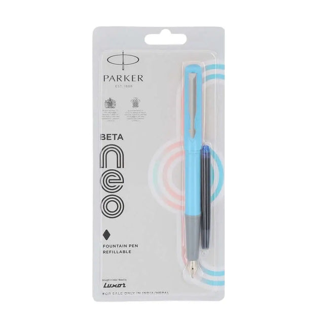 Parker Beta Neo Fountain Pen with Quink Cartridge - Light Blue - Fountain Pen