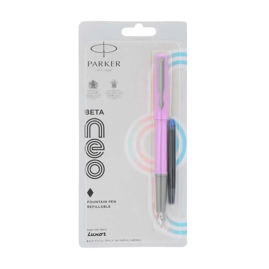 Parker Beta Neo Fountain Pen with Quink Cartridge - Light Purple - Fountain Pen