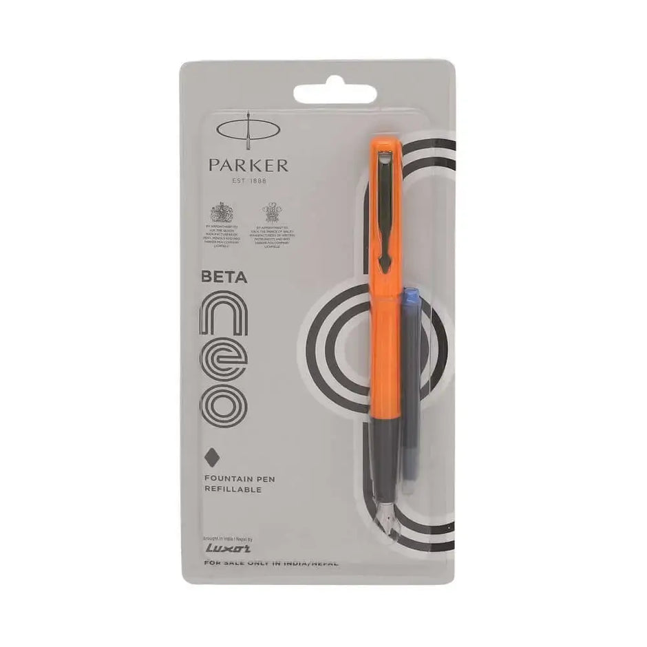 Parker Beta Neo Fountain Pen with Quink Cartridge - Orange - Fountain Pen