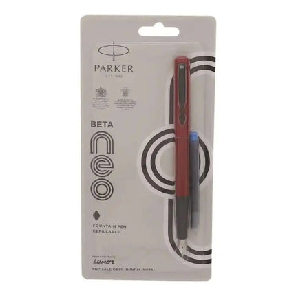 Parker Beta Neo Fountain Pen with Quink Cartridge - Red - Fountain Pen