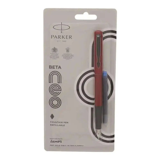 Parker Beta Neo Fountain Pen with Quink Cartridge - Red - Fountain Pen